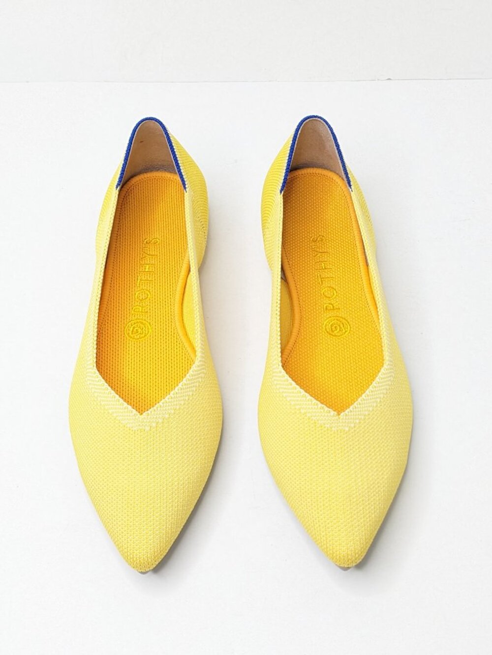 Rothy's The Point Pointed Toe Ballet Flats Sunshine Womens 9.5